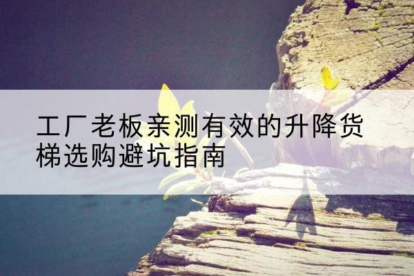 新安升降货梯怎么选-工厂老板亲测有效的升降货梯选购避坑指南