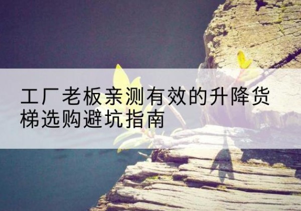 新安升降货梯怎么选-工厂老板亲测有效的升降货梯选购避坑指南
